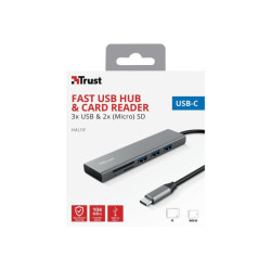 TRUST Hub USB-C HALYX 5 ports 3 USB 1 SD et 1 micro-SD redeal.fr