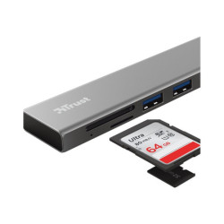 TRUST Hub USB-C HALYX 5 ports 3 USB 1 SD et 1 micro-SD redeal.fr