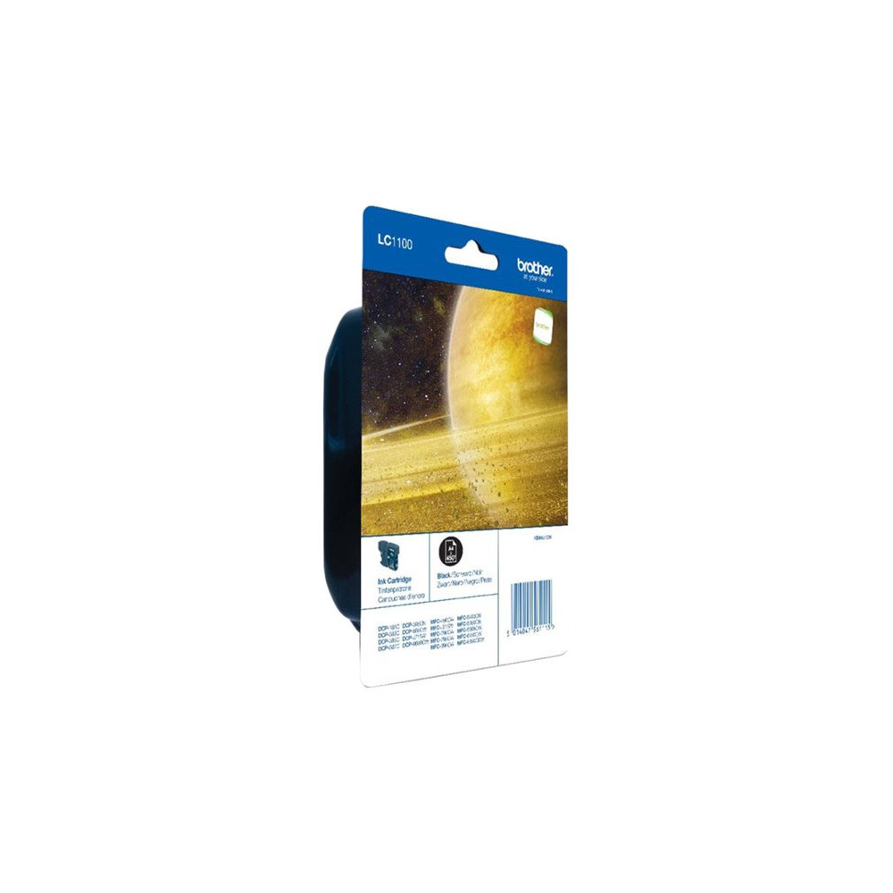 BROTHER LC-1100 cartouche d encre noir capacité standard 9.5ml 450 pages 1-pack blister sans alarme