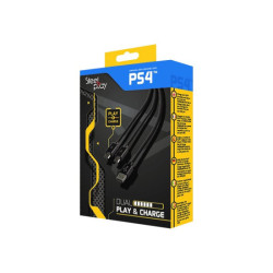 STEELPLAY Cable Dual Play & Charge Pour Manettes Noir PS4 redeal.fr