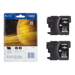 BROTHER LC-1100 cartouche d encre noir capacité standard 2 x 9.5ml 2 x 450 pages 2-pack blister sans alarme