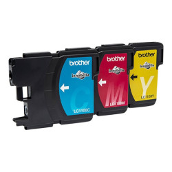 BROTHER LC-1100 cartouche d encre cyan, magenta et jaune capacité standard 3 x 7.5ml 3 x 325 pages 3-pack blister sans alarme