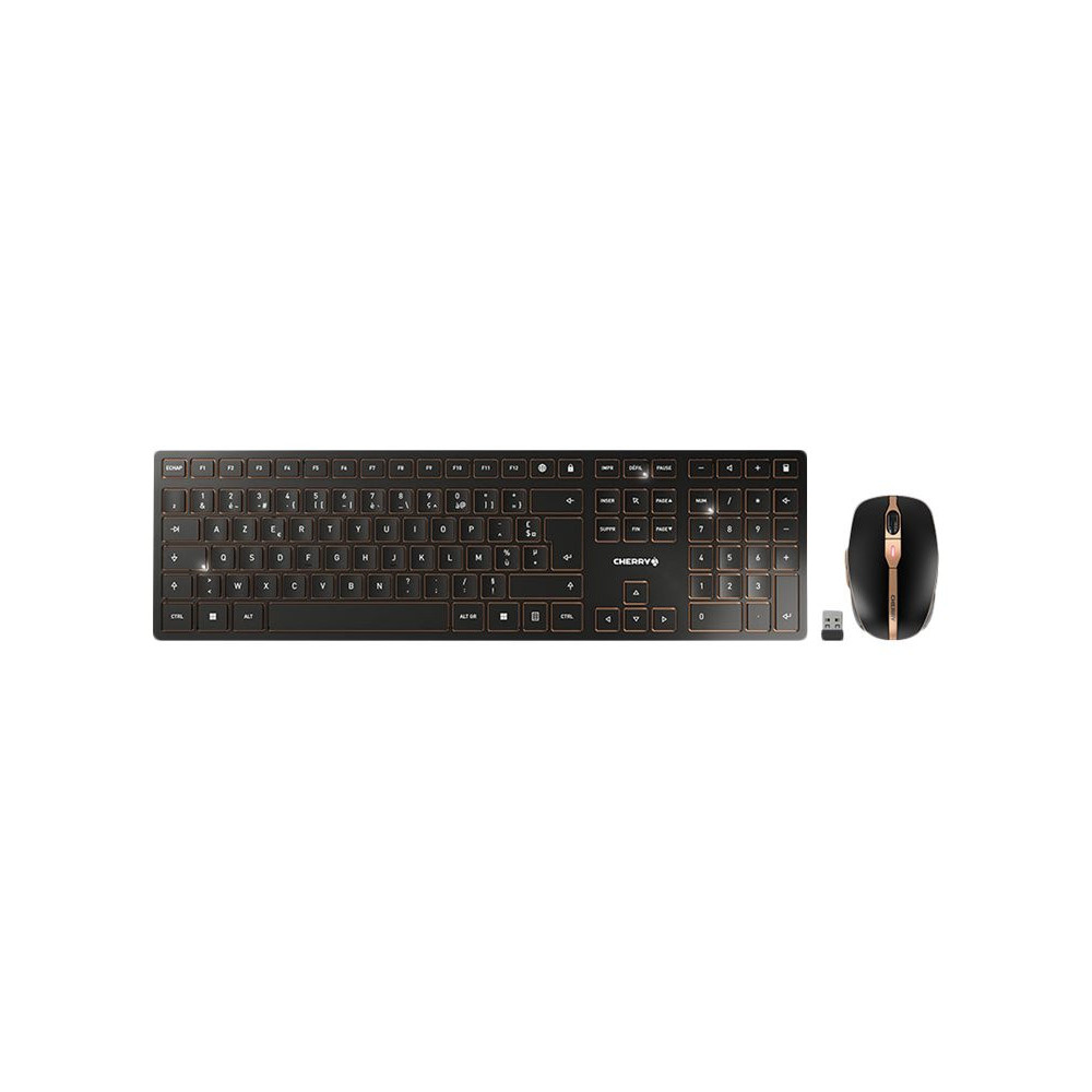 CHERRY DW 9100 SLIM Wireless Desktop USB Bluetooth black/bronze rechargeable (FR) redeal.fr