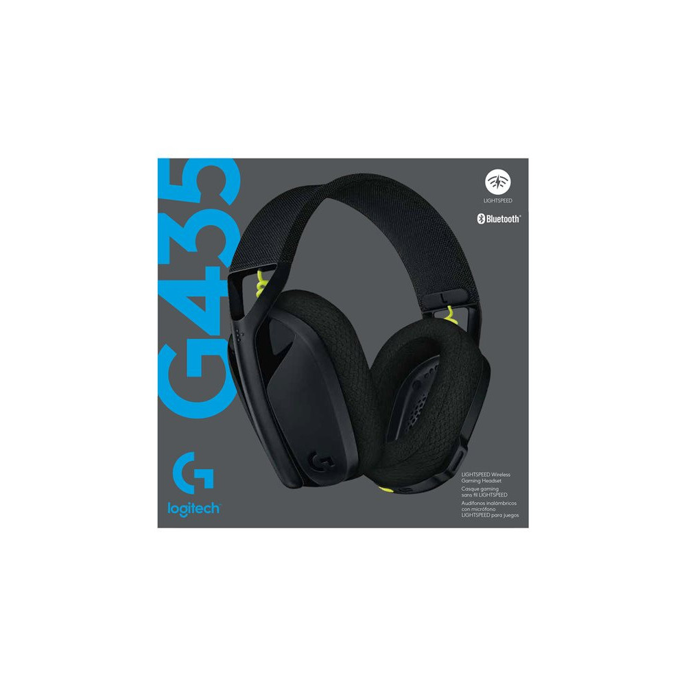 LOGITECH Lightspeed G435 Headset full size Bluetooth / 2.4 GHz radio frequency wireless black Discord Certified