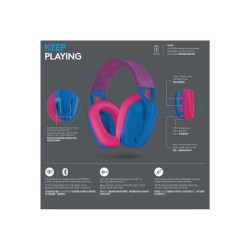 LOGITECH Lightspeed G435 Headset full size Bluetooth / 2.4 GHz radio frequency wireless blue Discord Certified redeal.fr