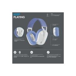 LOGITECH Lightspeed G435 Headset full size Bluetooth / 2.4 GHz radio frequency wireless white Discord Certified