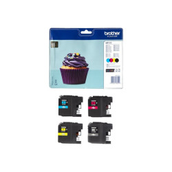 BROTHER LC-123 cartouche dencre noir et tricolore capacité standard 1-pack blister sans alarme redeal.fr