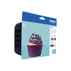 BROTHER LC-123 cartouche dencre noir et tricolore capacité standard 1-pack blister sans alarme redeal.fr