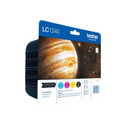 BROTHER LC-1240 cartouche dencre noir et tricolore haute capacité 600 pages 1-pack blister sans alarme