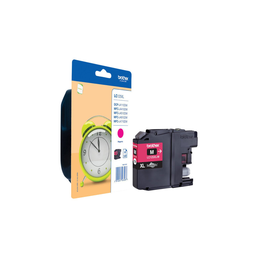 BROTHER LC-125XL cartouche dencre jaune haute capacité 1.200 pages 1-pack blister sans alarme