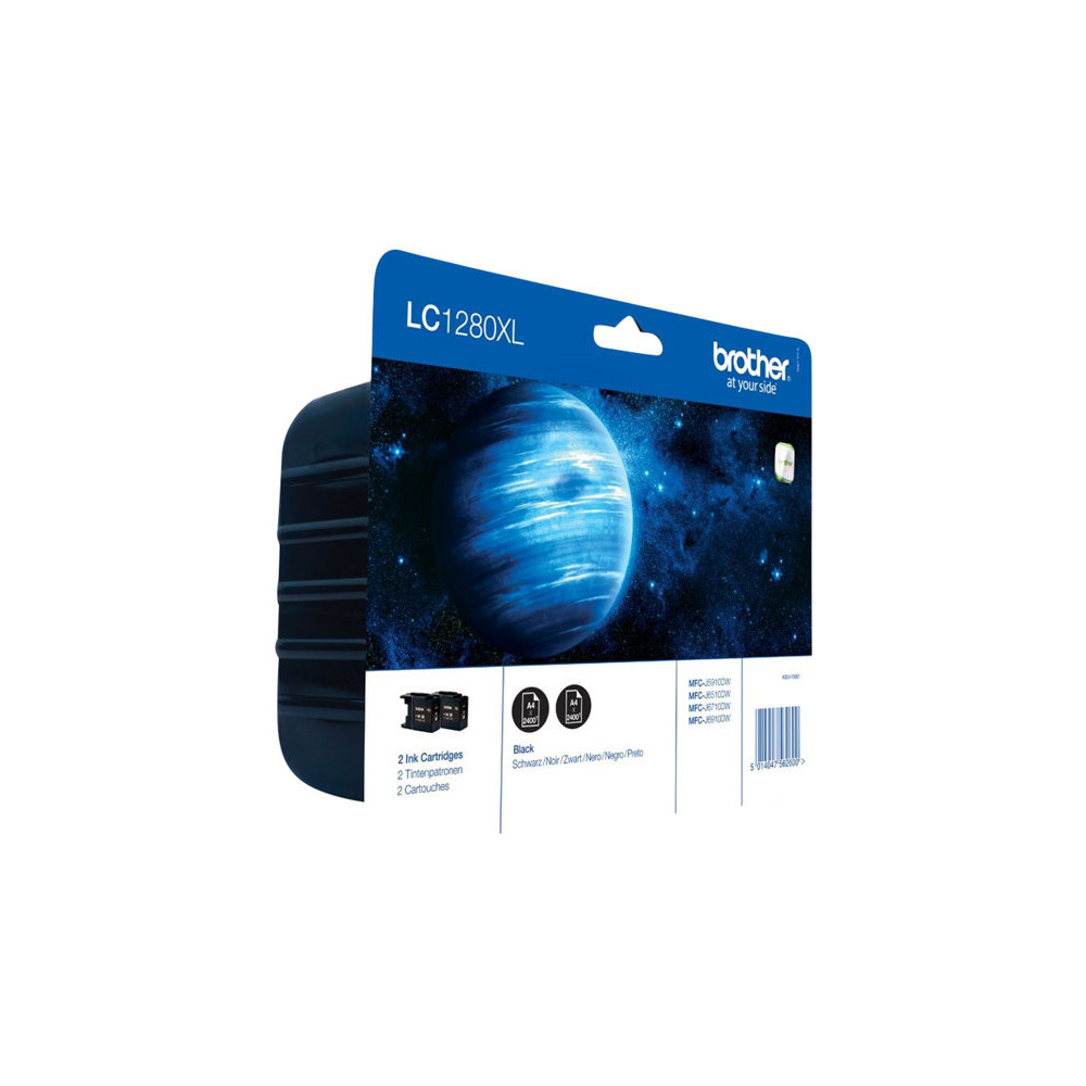BROTHER LC-1280 cartouche d encre noir très haute capacité 2x 2.400 pages 1-pack blister sans alarme redeal.fr