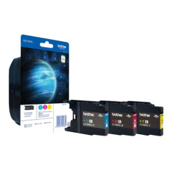 BROTHER LC-1280 cartouche dencre cyan, magenta et jaune très haute capacité 3x 1.200 pages 1-pack blister sans alarme
