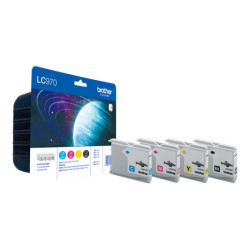 BROTHER LC-970 cartouche d encre noir et tricolore capacité standard nr: 350 pages, cl: 300 pages 4-pack blister sans alarme