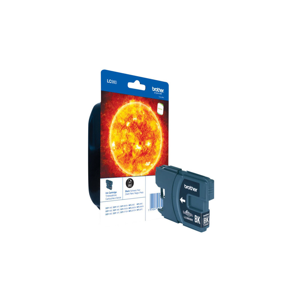 BROTHER LC-980 cartouche dencre noir capacité standard 6ml 300 pages 1-pack blister sans alarme