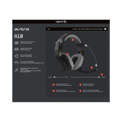 LOGITECH Astro Gaming A10 Gen 2 Headset full size wired 3.5 mm jack black redeal.fr
