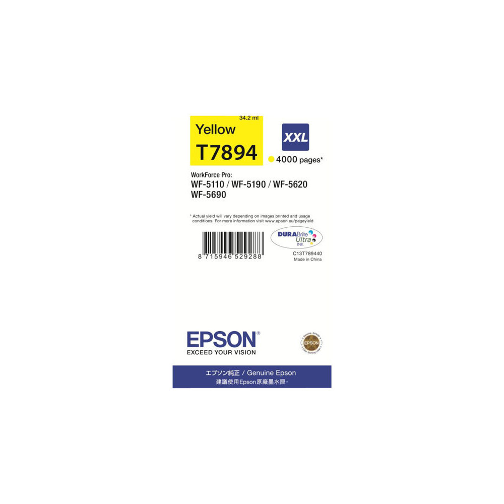 EPSON 1LB T7894 ink cartridge yellow extra high capacity 4.000 pages 1-pack