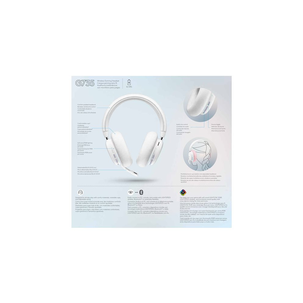 LOGITECH G735 - OFF WHITE - EMEA-914 redeal.fr