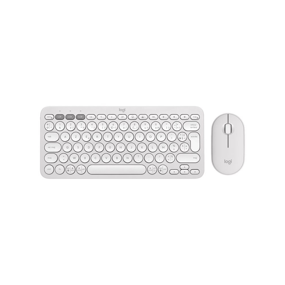 LOGITECH Pebble 2 Combo - TONAL WHITE - (FRA) - 2.4GHZ/BT - N/A - CENTRAL-419 - UNIVERSAL redeal.fr