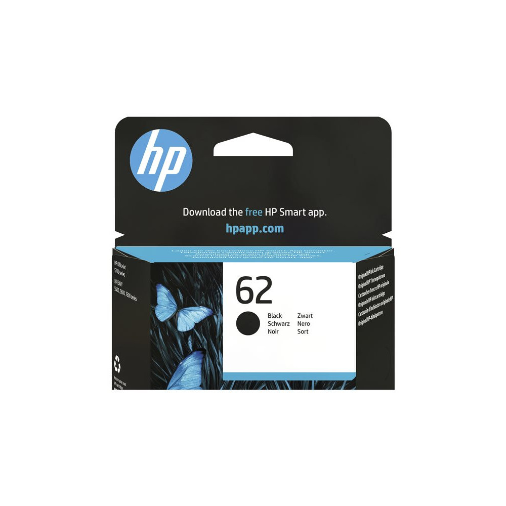 HP 62 original Black Ink cartridge C2P04AE 301 Blister