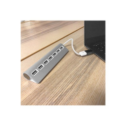 TNB Selfpowered 7Port USB Hub Refined Aluminum Design 7 USB 2.0 Ports redeal.fr
