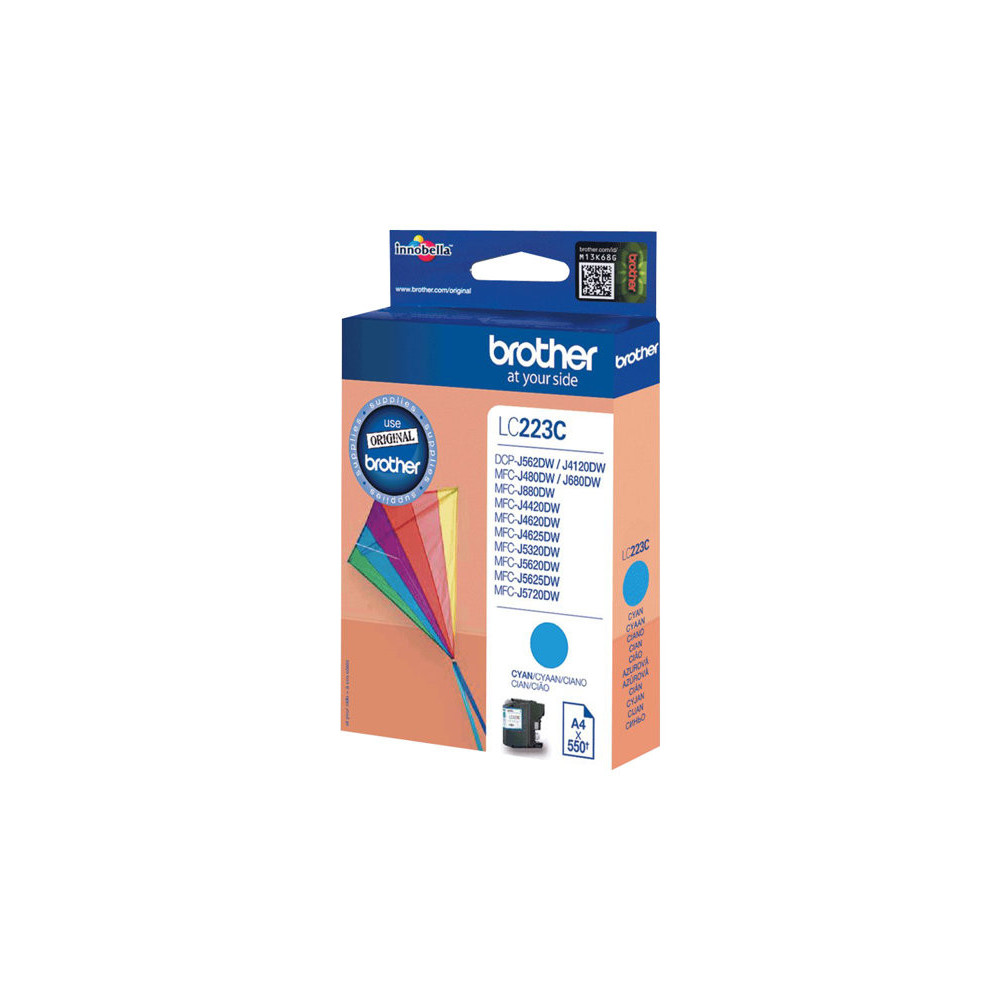 BROTHER LC-223 cartouche d encre cyan capacité standard 550 pages pack de 1
