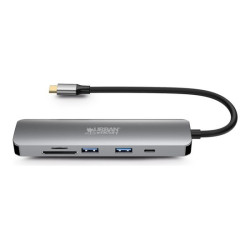 URBAN FACTORY Hubee 6in1 USB-C Hub With 2 USB-A / 1 4K HDMI / 2 Card Readers And 1 USB-C 100W Pd redeal.fr