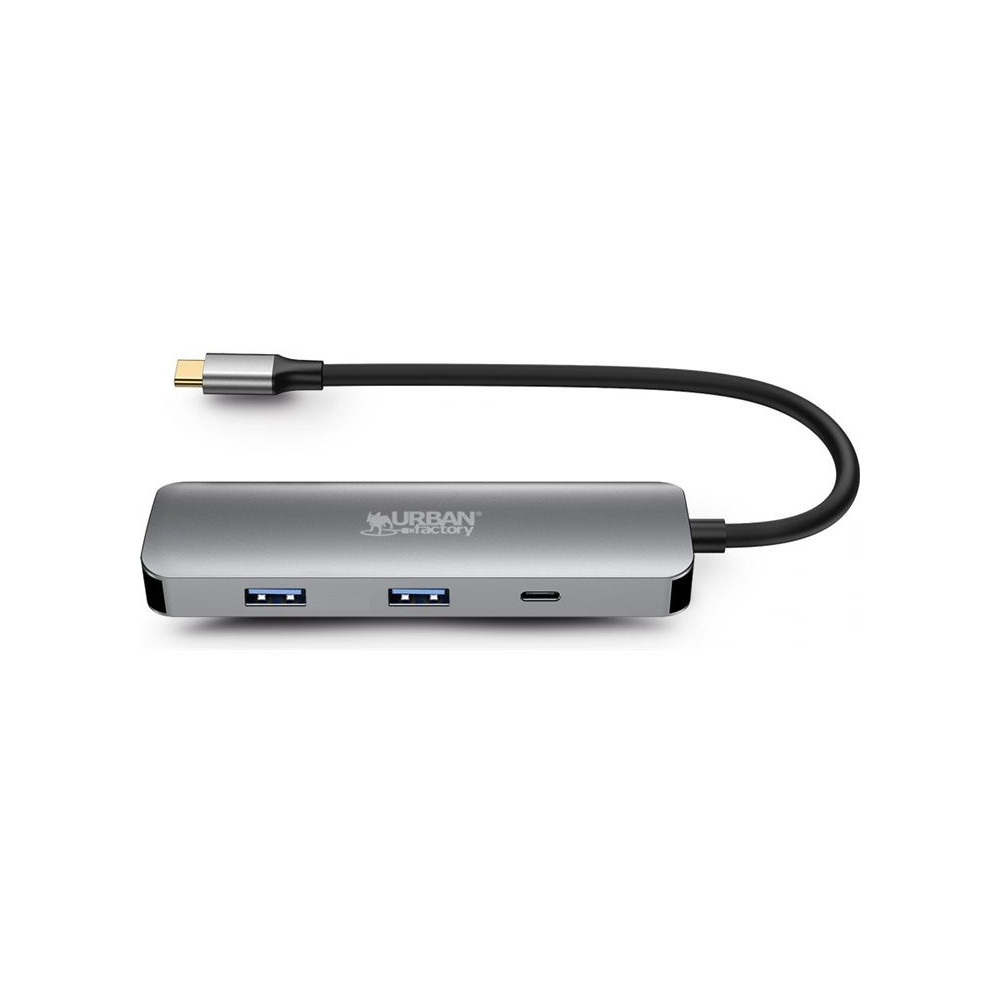 URBAN FACTORY Hubee 4in1 Hub Usb-C Avec 2 USB-A / 1 HDMI 4K Et 1 USB-C 100W Pd redeal.fr