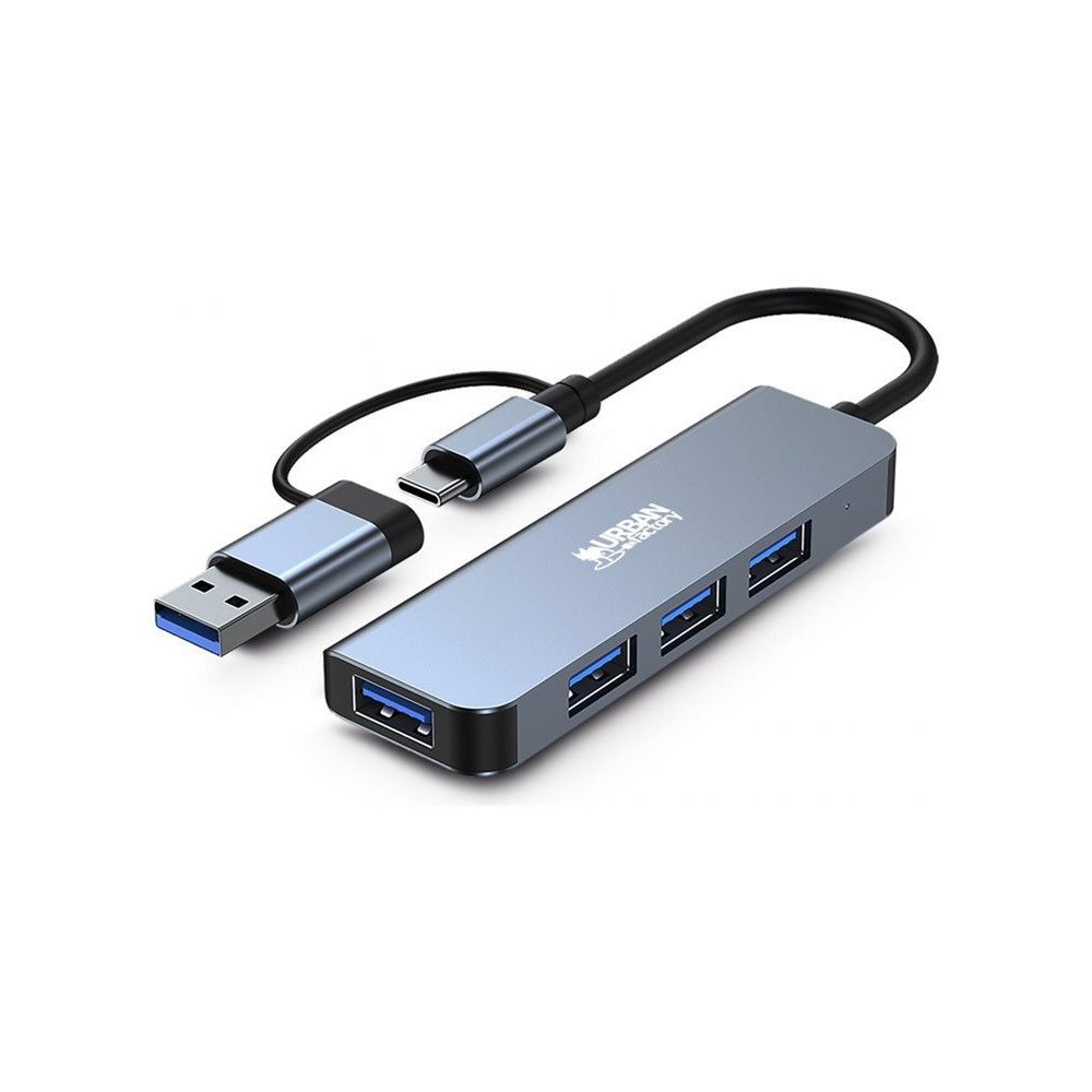 URBAN FACTORY Mining USB-A/C Hub With 4 USB-A 3.0 Ports redeal.fr