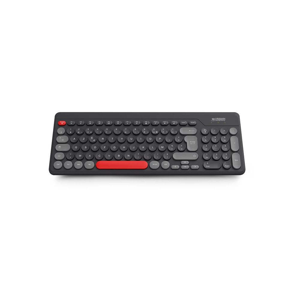 URBAN FACTORY Onlee Color Wireless Flat Keyboard 2.4Ghz - Black/Red/Grey redeal.fr