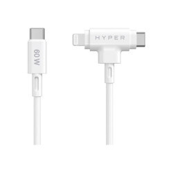 TARGUS Hyper HyperJuice Silicone USB-C to USB-C and Lightning Hybrid 60W Cable - White redeal.fr