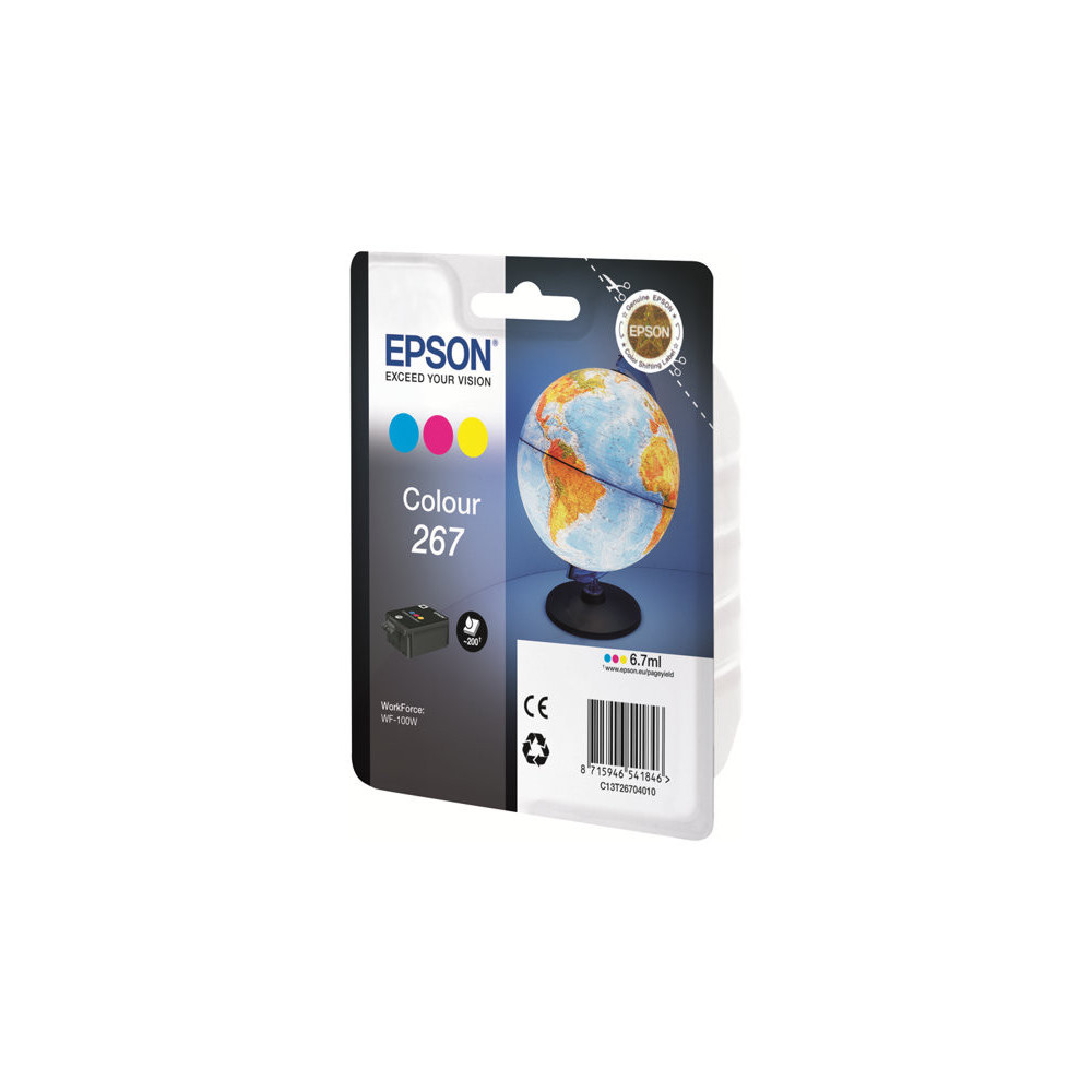 EPSON 2LB 267 ink cartridge cyan magenta and yellow standard capacity 200 pages 1-pack RF-AM blister redeal.fr