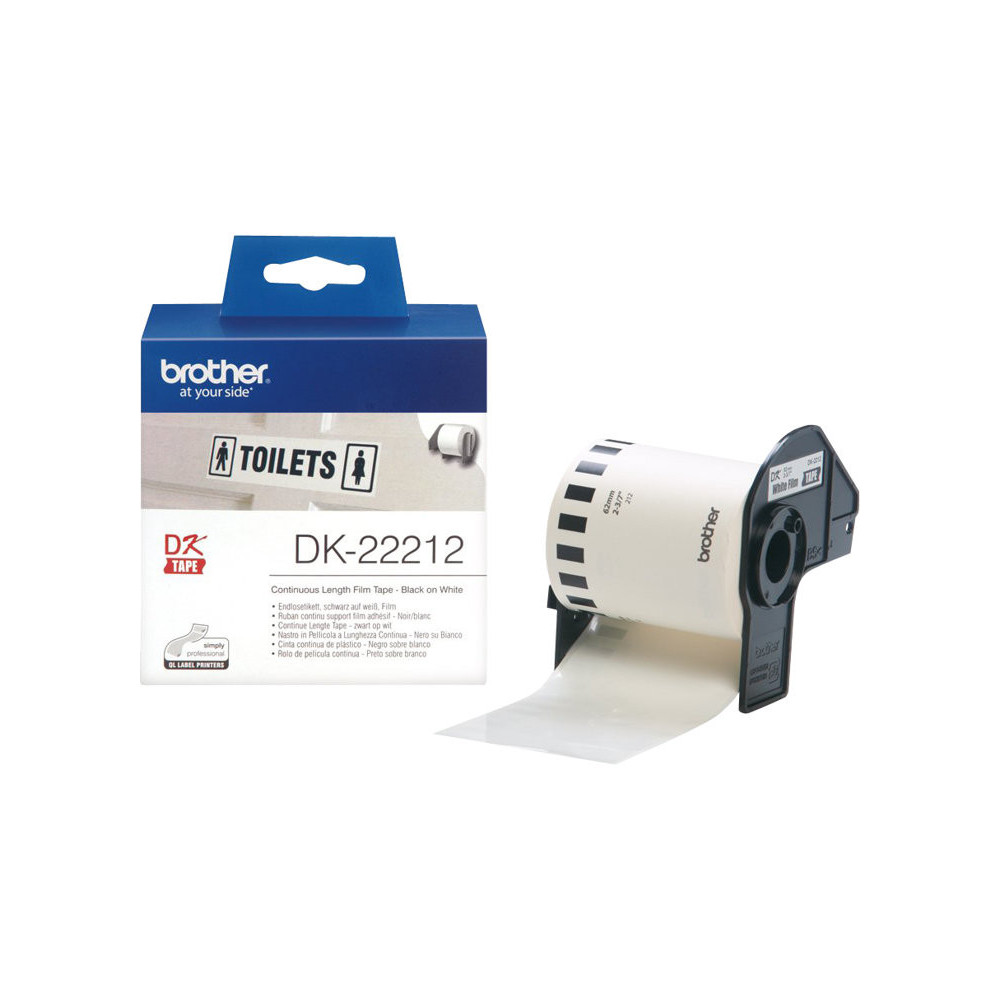BROTHER P-TOUCH DK-22212 blanc continue length film 62mm x 15.24m