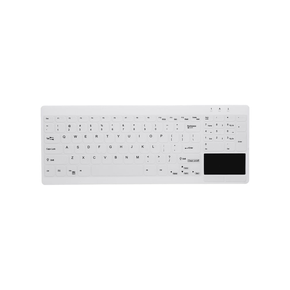 CHERRY Hygiene Compact Ultraflat Touchpad Keyboard with NumPad Fully Sealed Watertight USB White (FR) redeal.fr