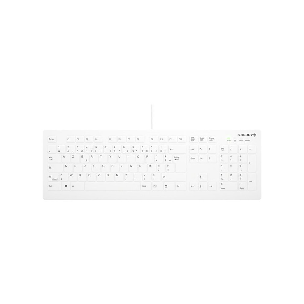 CHERRY Flat Profile Hygiene Desktop Keyboard Sealed USB White (FR) redeal.fr