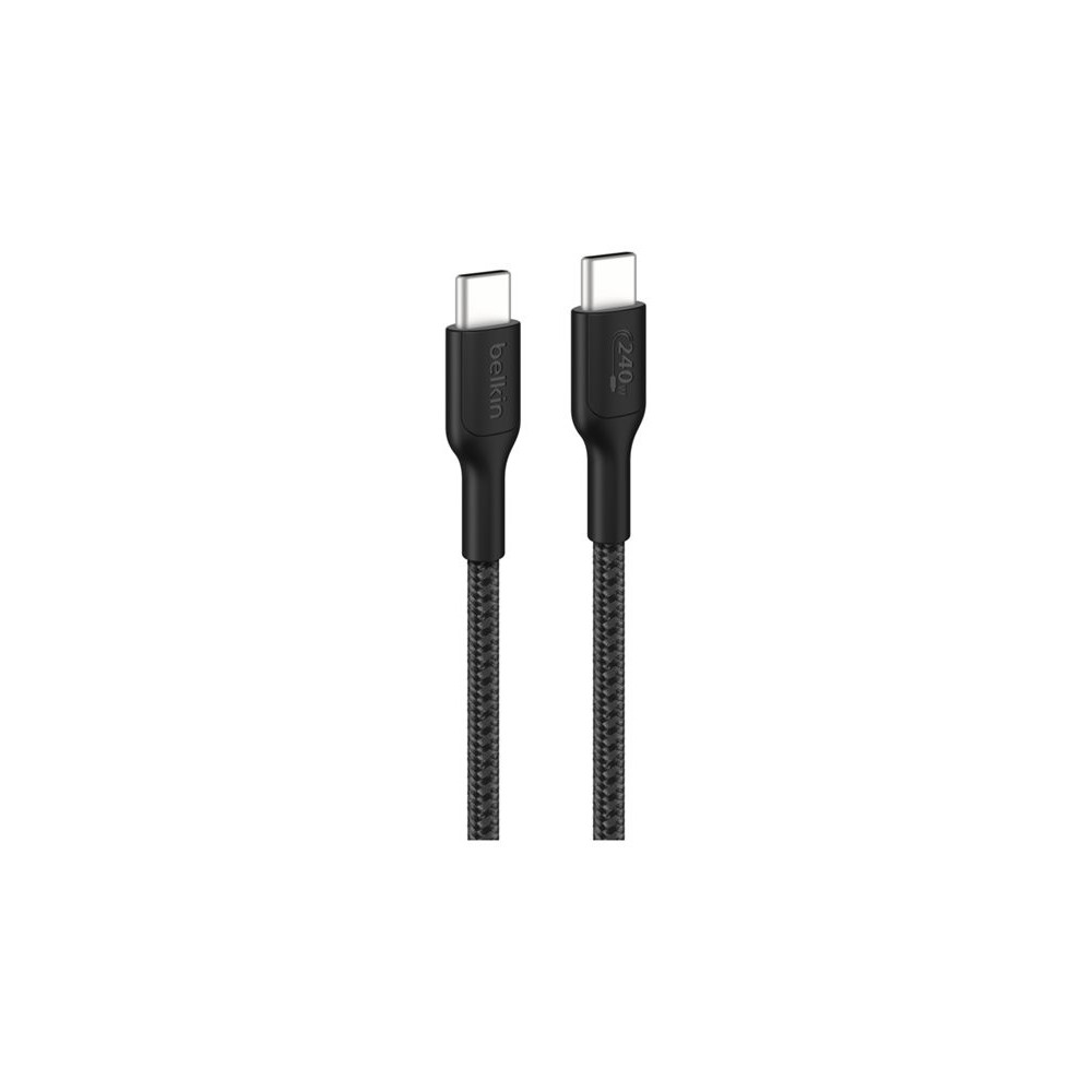 BELKIN USB-C TO USB-C 240W 2.0 BRAIDED PCR 1M BLACK redeal.fr