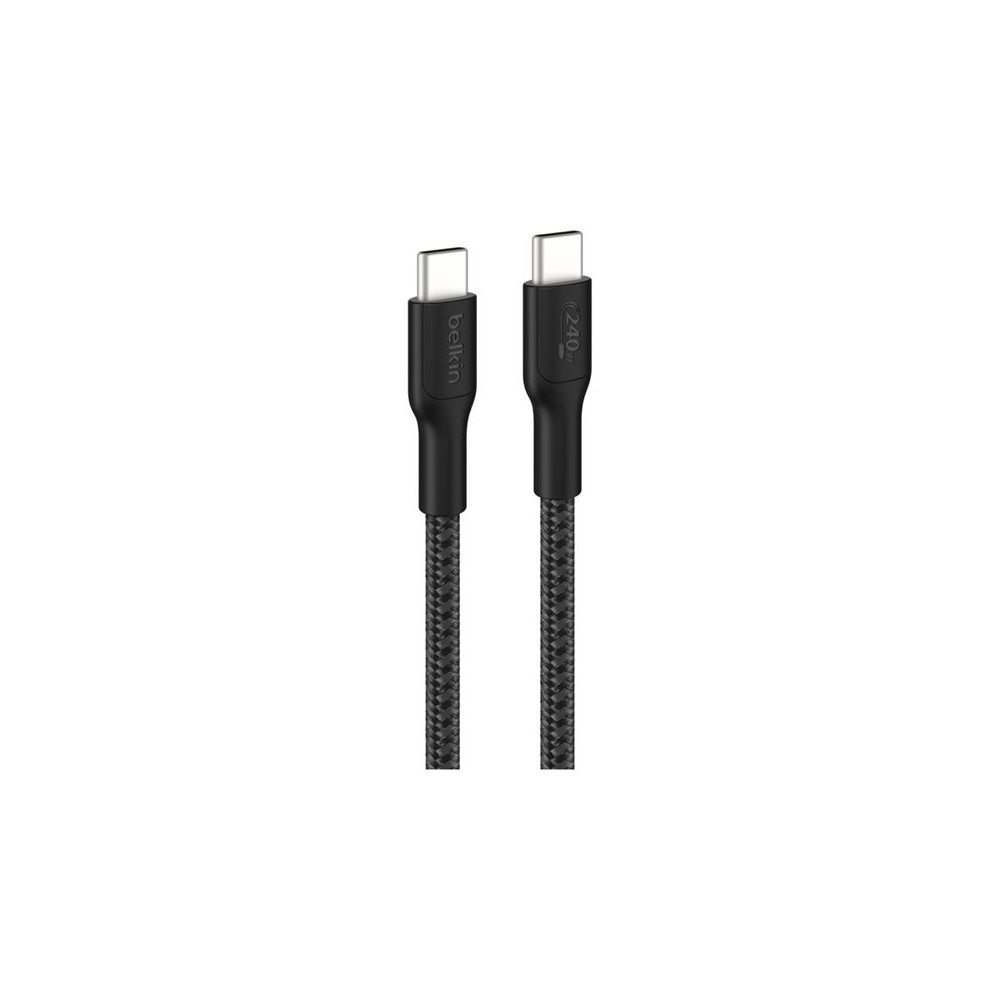 BELKIN USB-C TO USB-C 240W 2.0 BRAIDED PCR 3M BLACK redeal.fr