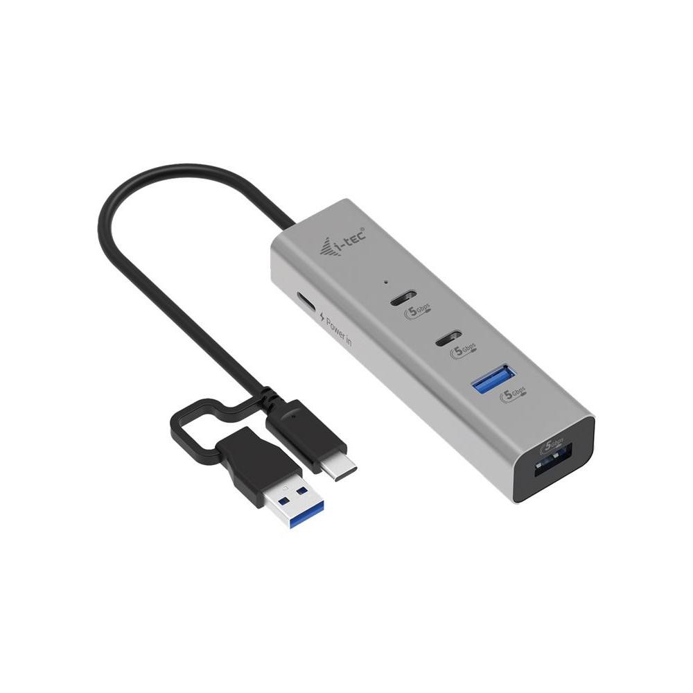 I-TEC Universal Charging Metal HUB 2x USB-C 3.2 Gen.1 + 2x USB-A 3.2 Gen.1 1x USB-C PD 85W redeal.fr