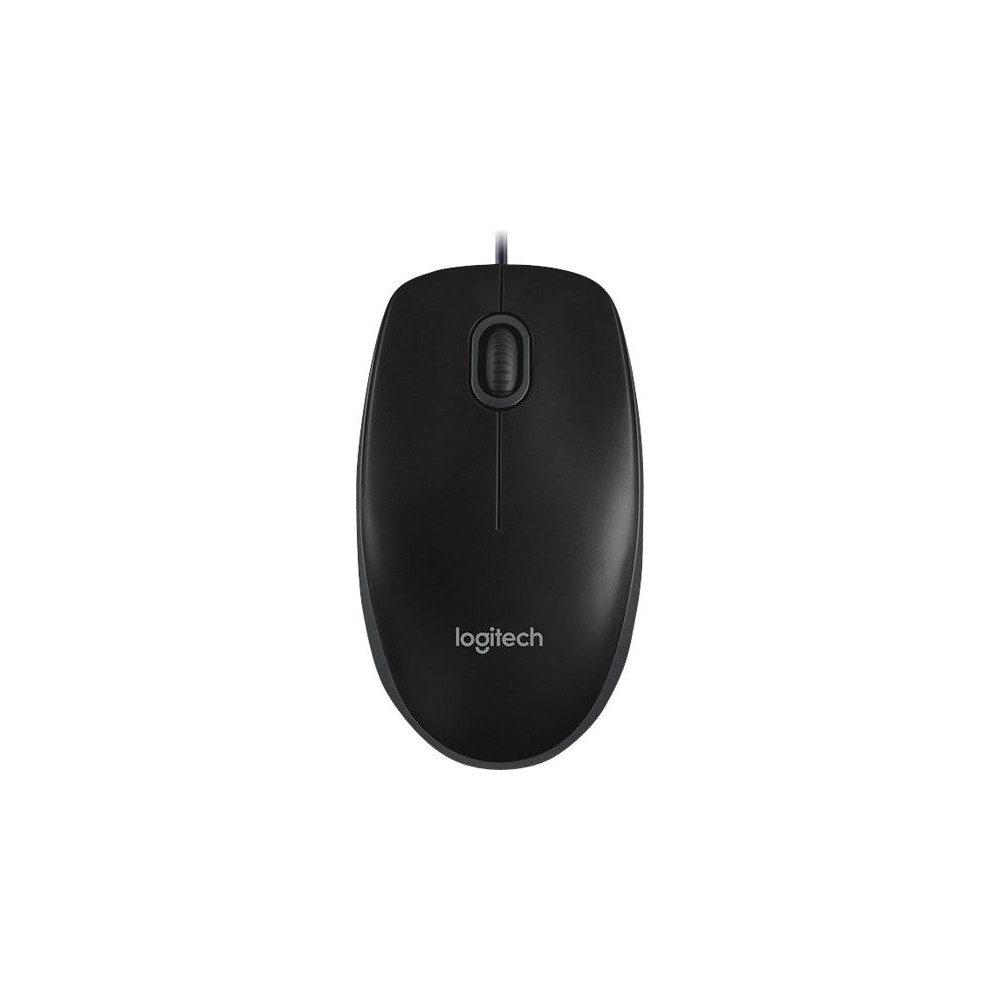 LOGITECH B100 Mouse right and left-handed optical 3 buttons wired USB black redeal.fr