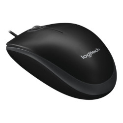 LOGITECH B100 Mouse right and left-handed optical 3 buttons wired USB black redeal.fr