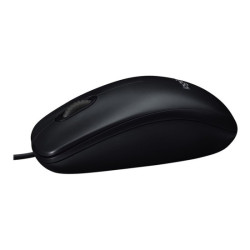 LOGITECH B100 Mouse right and left-handed optical 3 buttons wired USB black redeal.fr