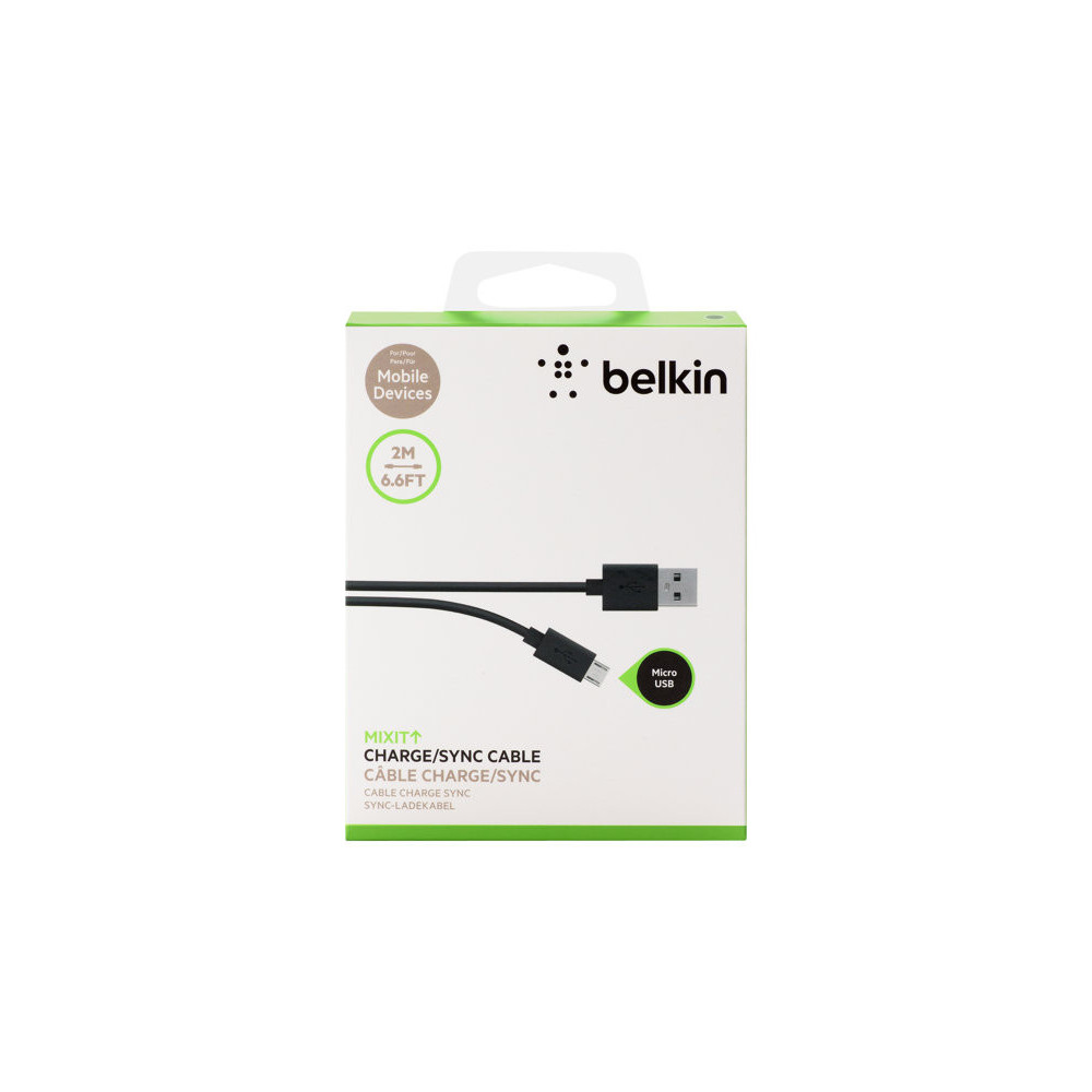 BELKIN MIXIT UP Micro-USB to USB ChargeSync Cable - 2M BLACK redeal.fr