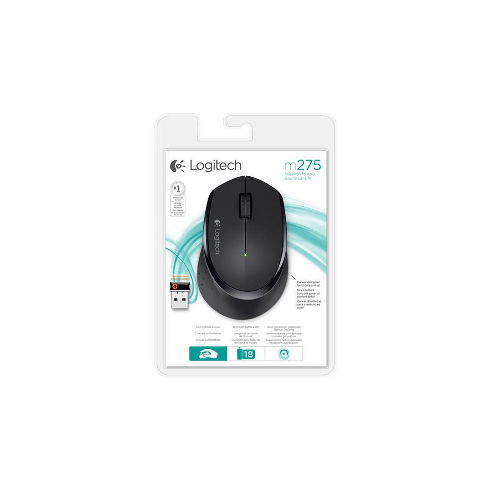 LOGITECH M280 Mouse right-handed optical 3 buttons wireless 2.4 GHz USB wireless receiver black redeal.fr