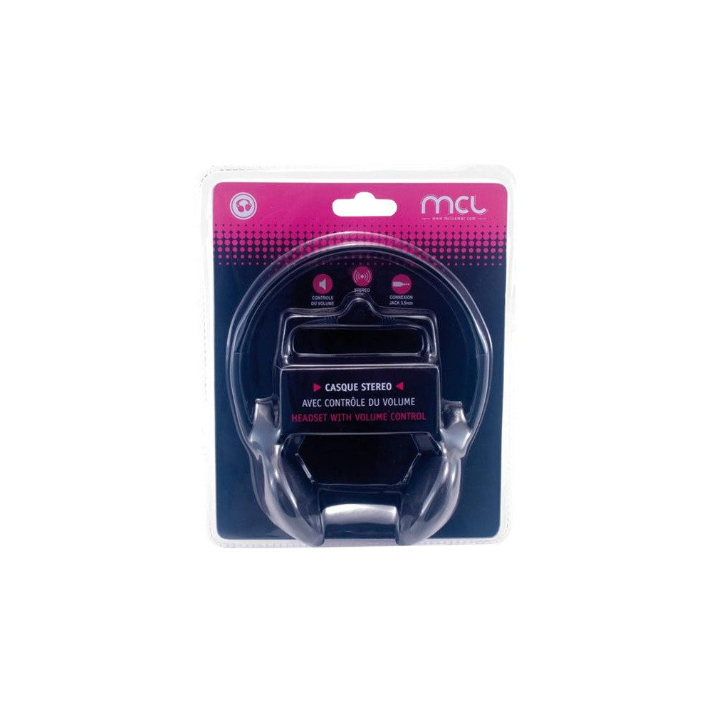 MCL Casque stéréo avec contrôle du volume - Noir redeal.fr