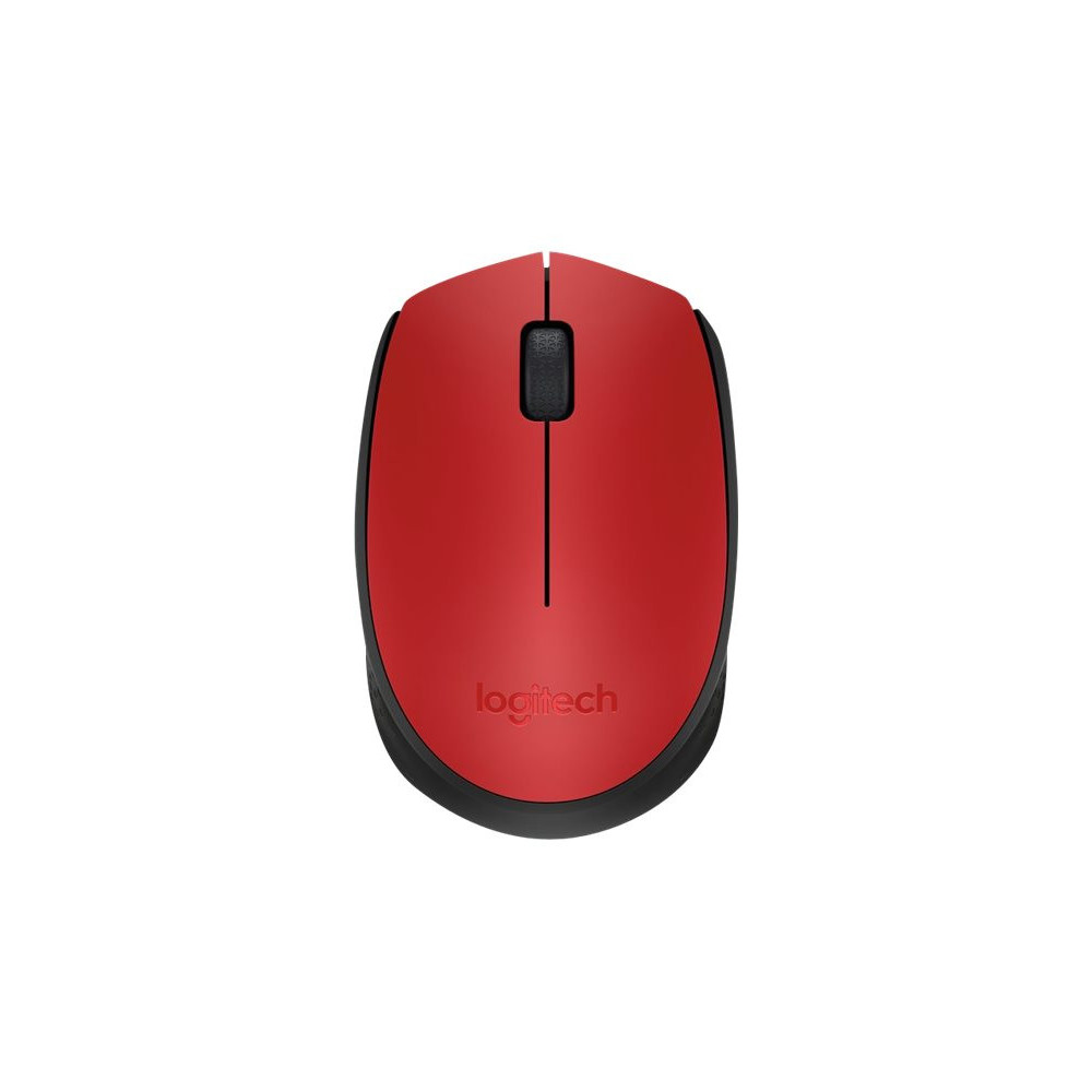 LOGITECH M171 Mouse wireless 2.4 GHz USB wireless receiver black red redeal.fr