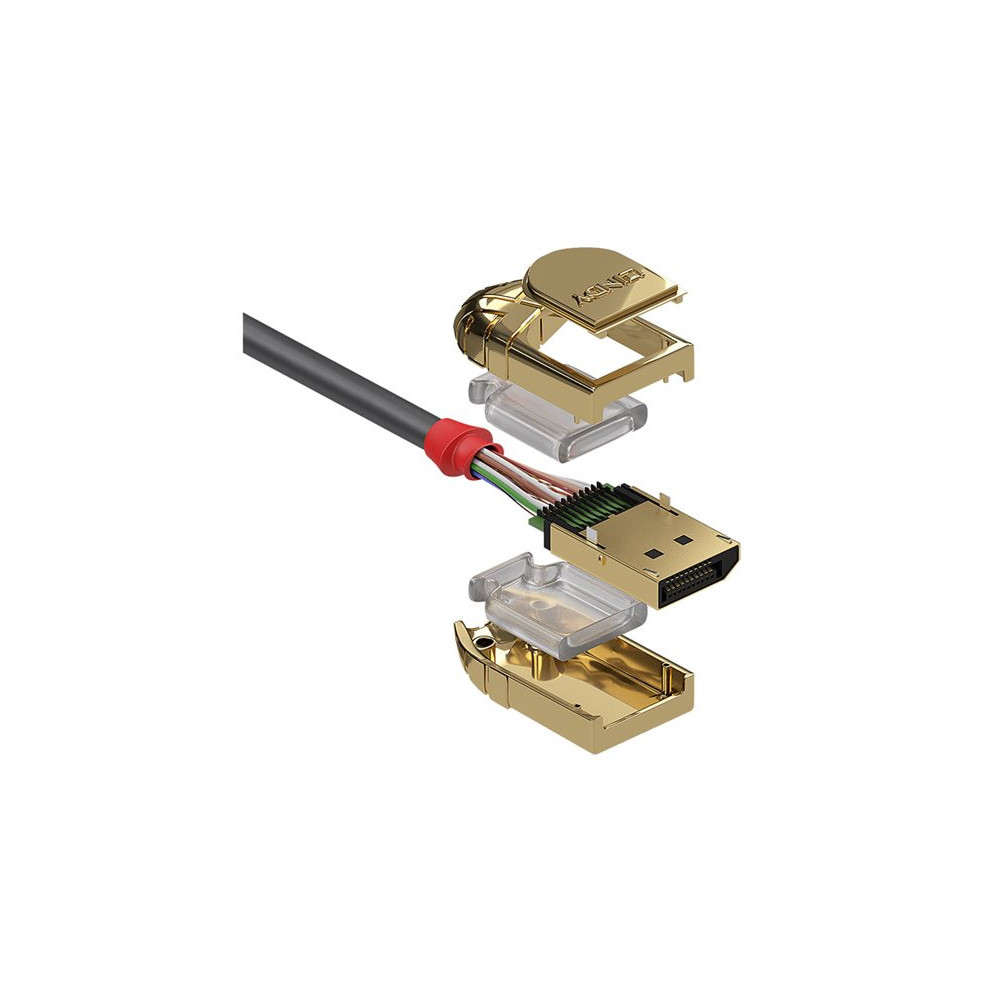 LINDY 3m DisplayPort Cable Gold Line Resolution: 4096x2160 60Hz 4:4:4 10bit redeal.fr