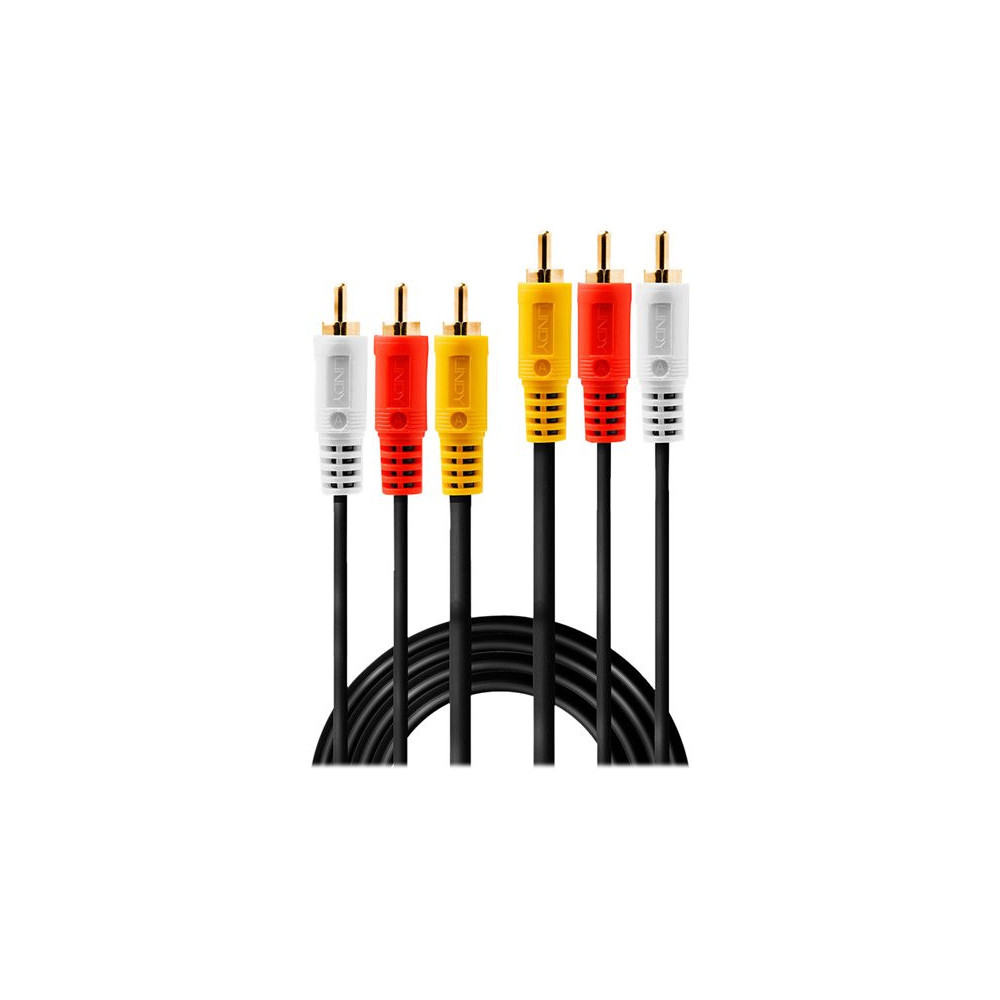 LINDY Audio Video Cable 3xPhono 10m 3xRCA 1xV/2xA m/m goldplated redeal.fr