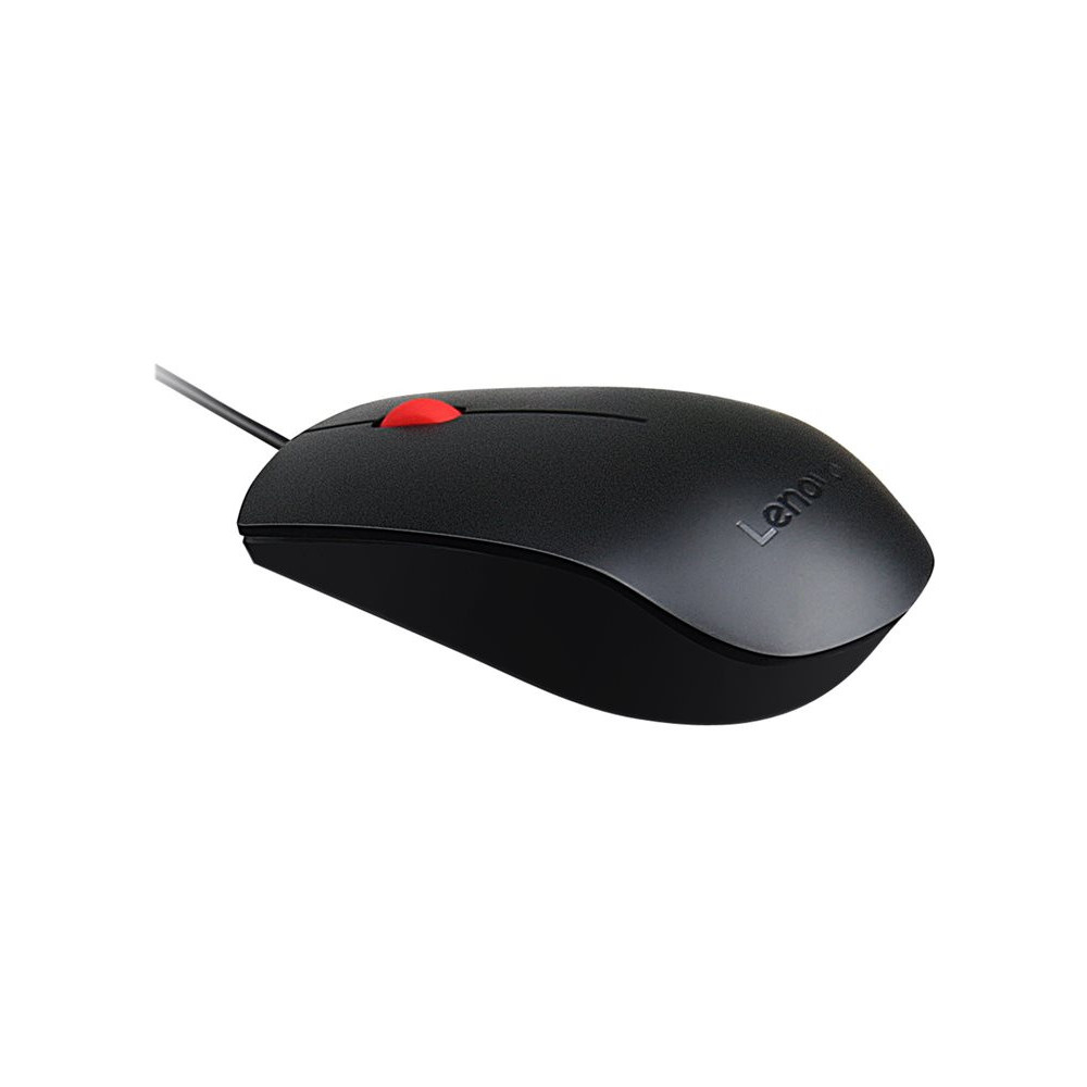 Lenovo Essential - Souris - droitiers et gauchers - optique - 3 boutons - filaire - USB - ThinkRed redeal.fr