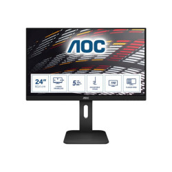 AOC 24P1 - Écran 23.8" - 1920 x 1080 Full HD @ 60Hz - IPS - 250 cd/m² - 1000:1 - 5 ms - HDMI, DVI, DP,VGA haut parleur ajustable