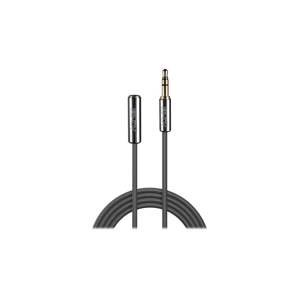 LINDY Cromo Line Audio Cable Stereo 3.5mm-3.5mm M-F 5m anthrazit extension redeal.fr
