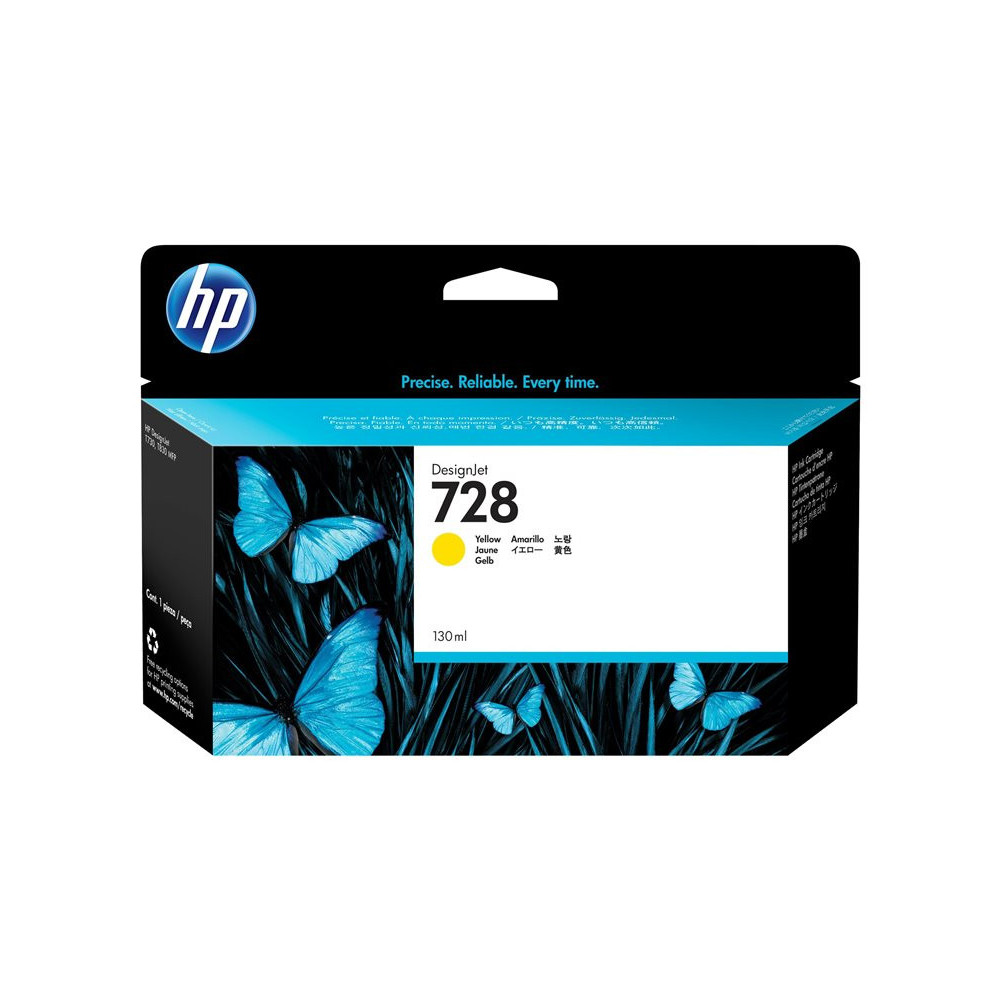 HP 728 original 130-ml Yellow Ink cartridge F9J65A